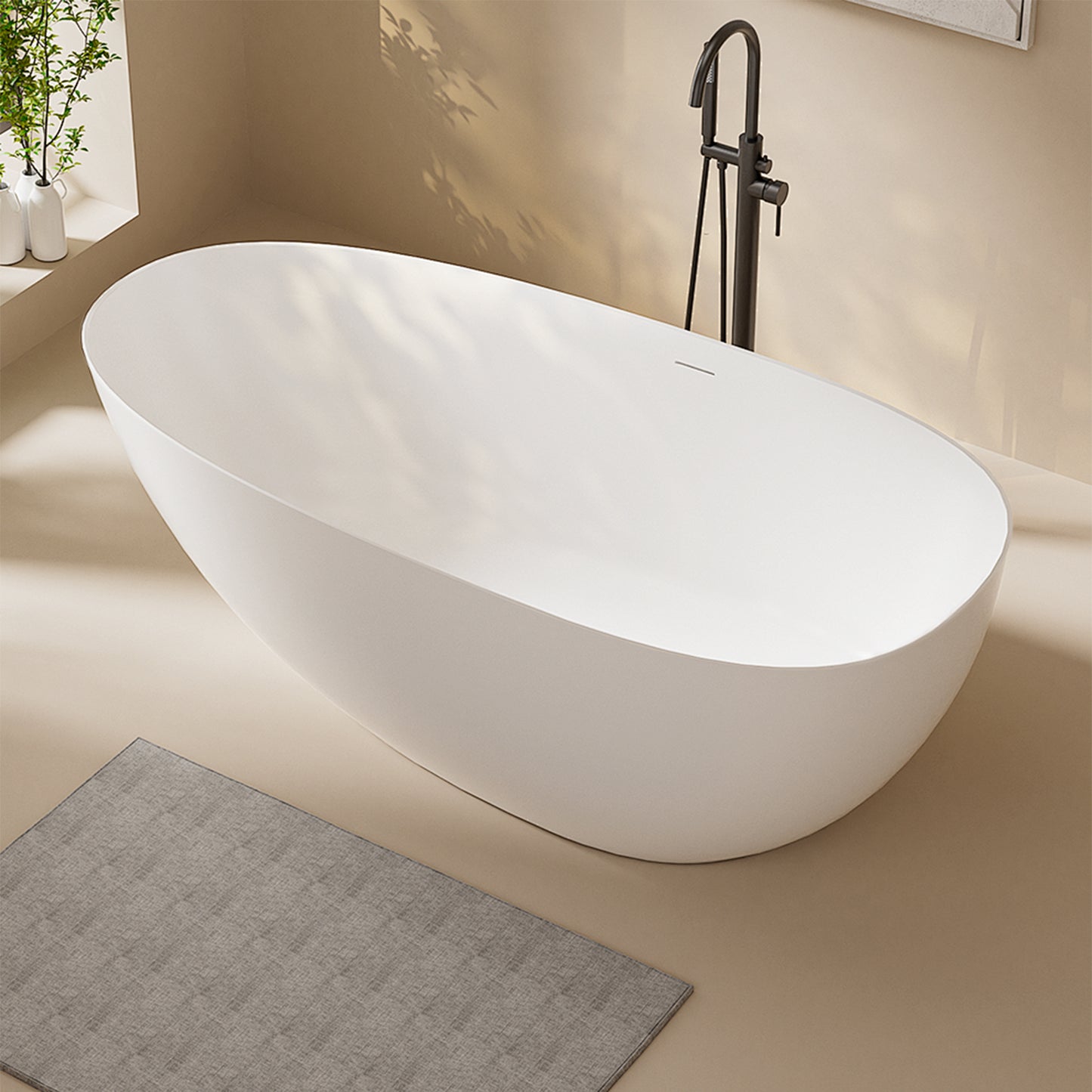 Freestanding Soaking Solid Surface Bathtub