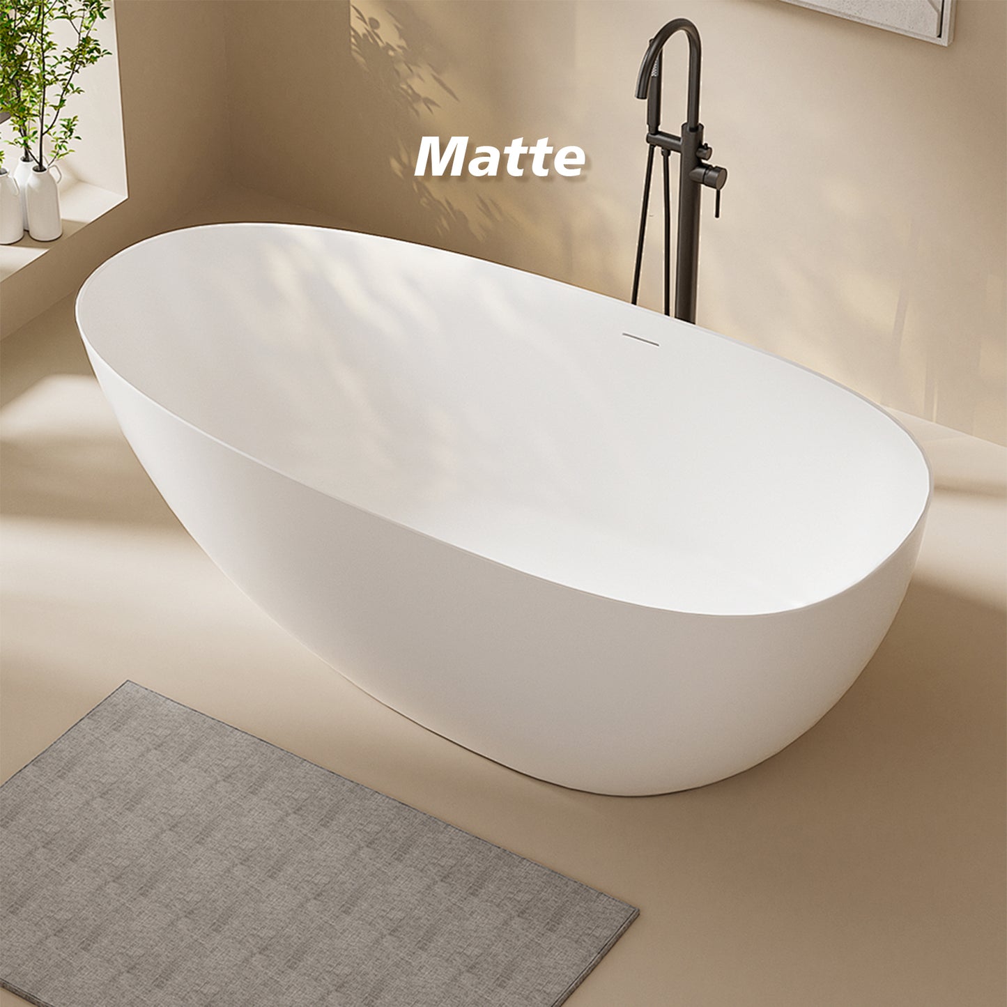 Freestanding Soaking Solid Surface Bathtub