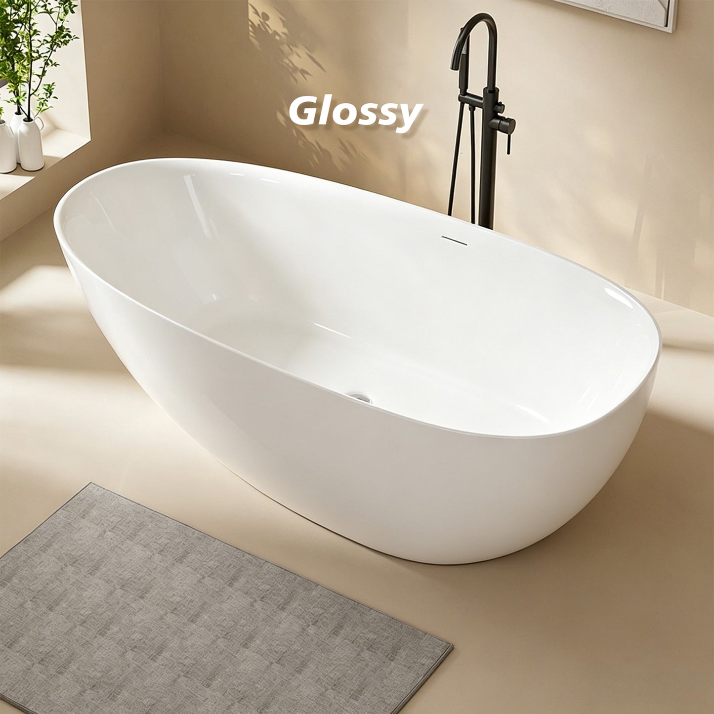 Freestanding Soaking Solid Surface Bathtub