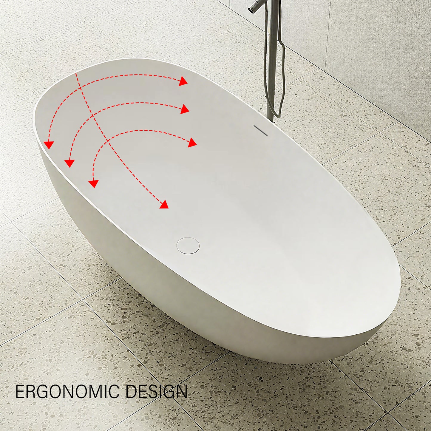 Freestanding Soaking Solid Surface Bathtub