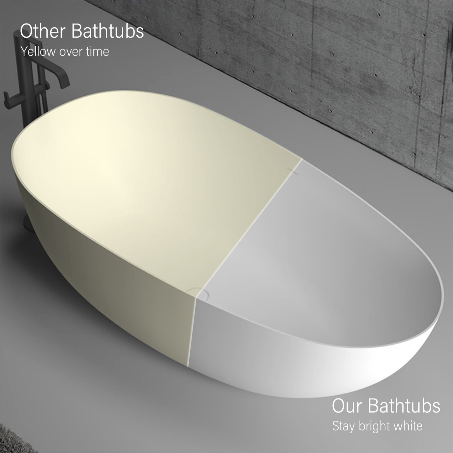 Freestanding Soaking Solid Surface Bathtub