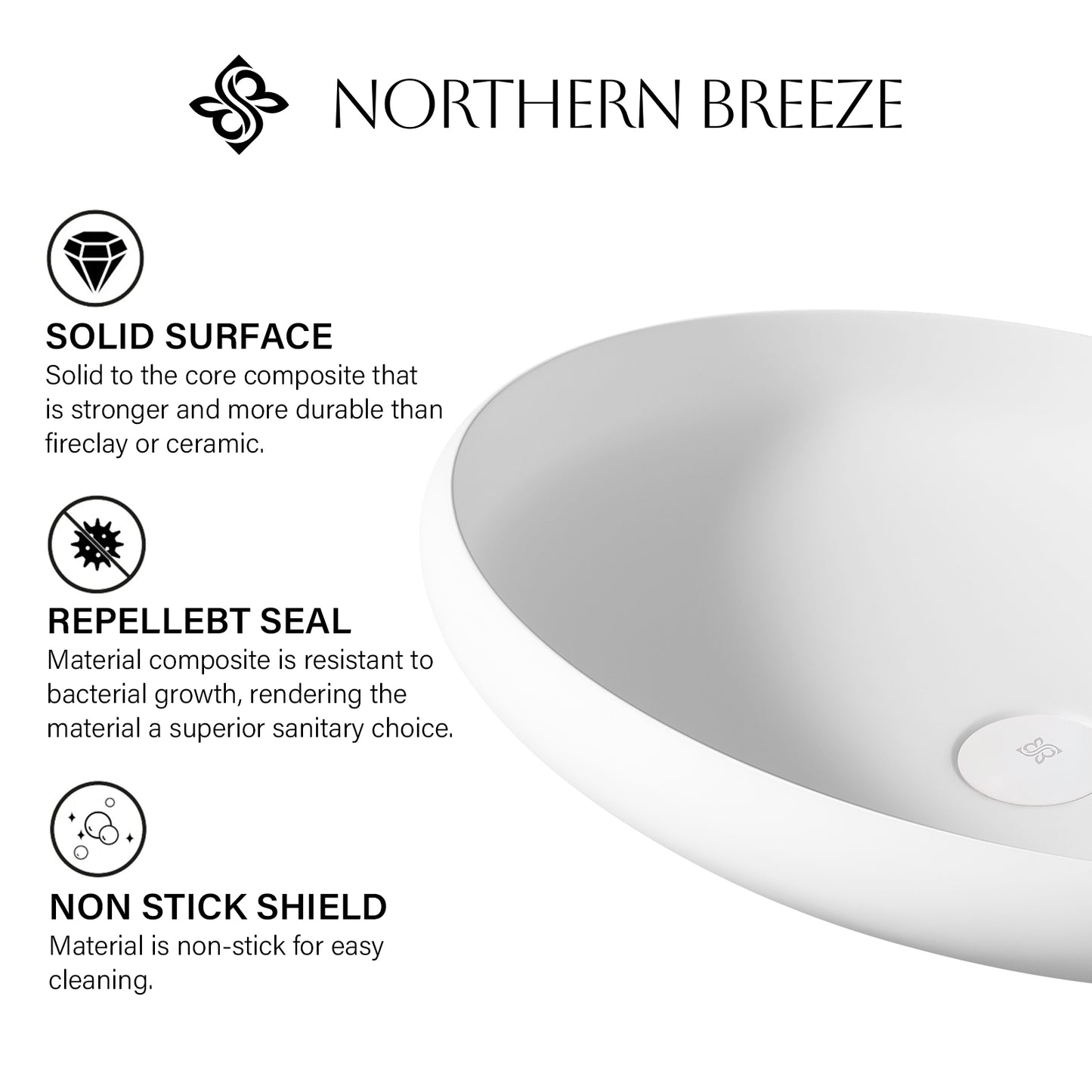 Matte White Handmade Oval Vessel Bathroom Sink 23" L x 15" W x 4" H