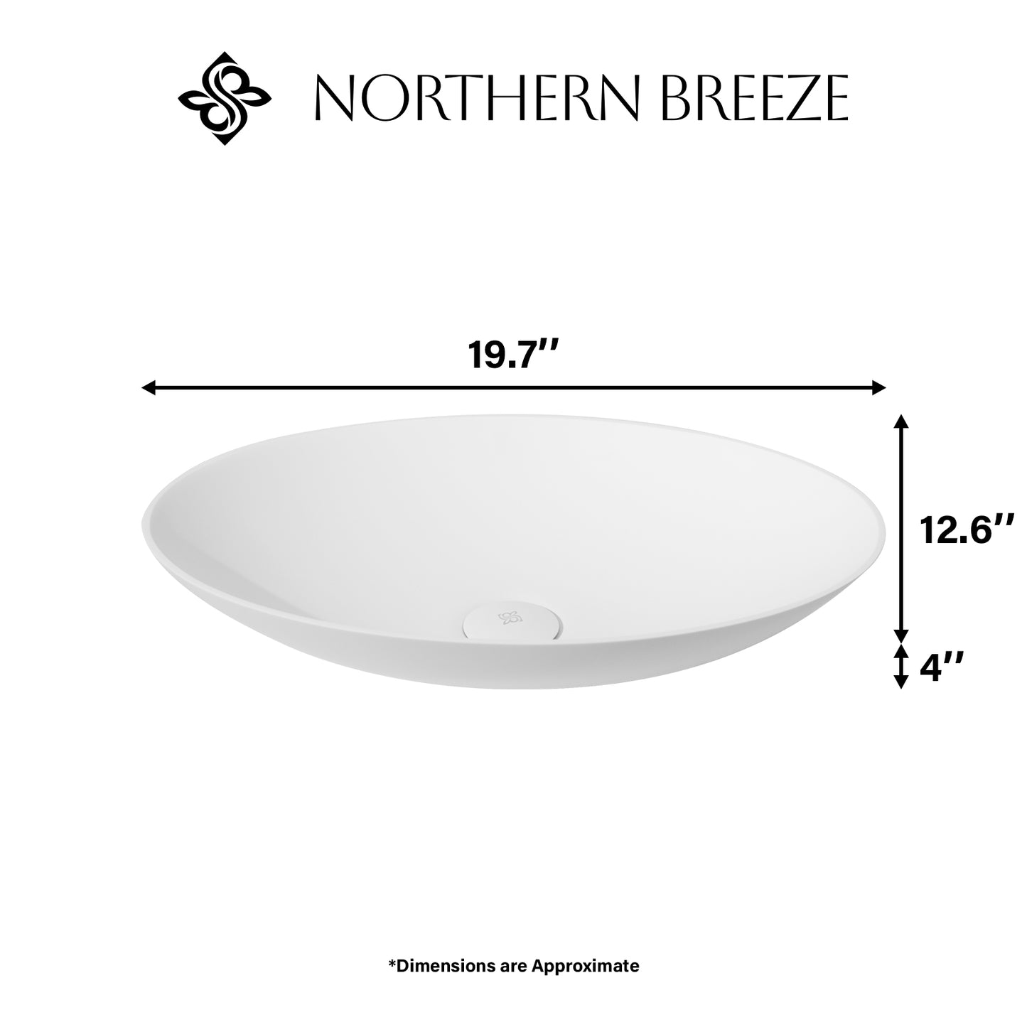Matte White Handmade Oval Vessel Bathroom Sink