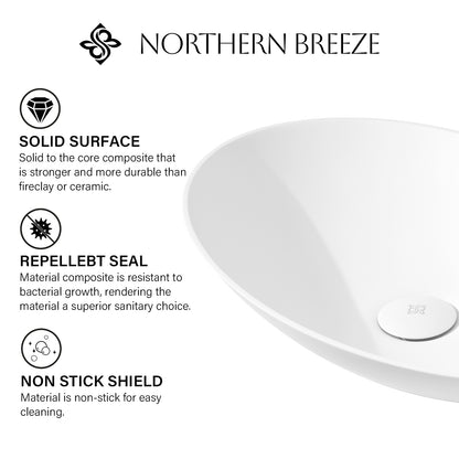 Matte White Handmade Oval Vessel Bathroom Sink