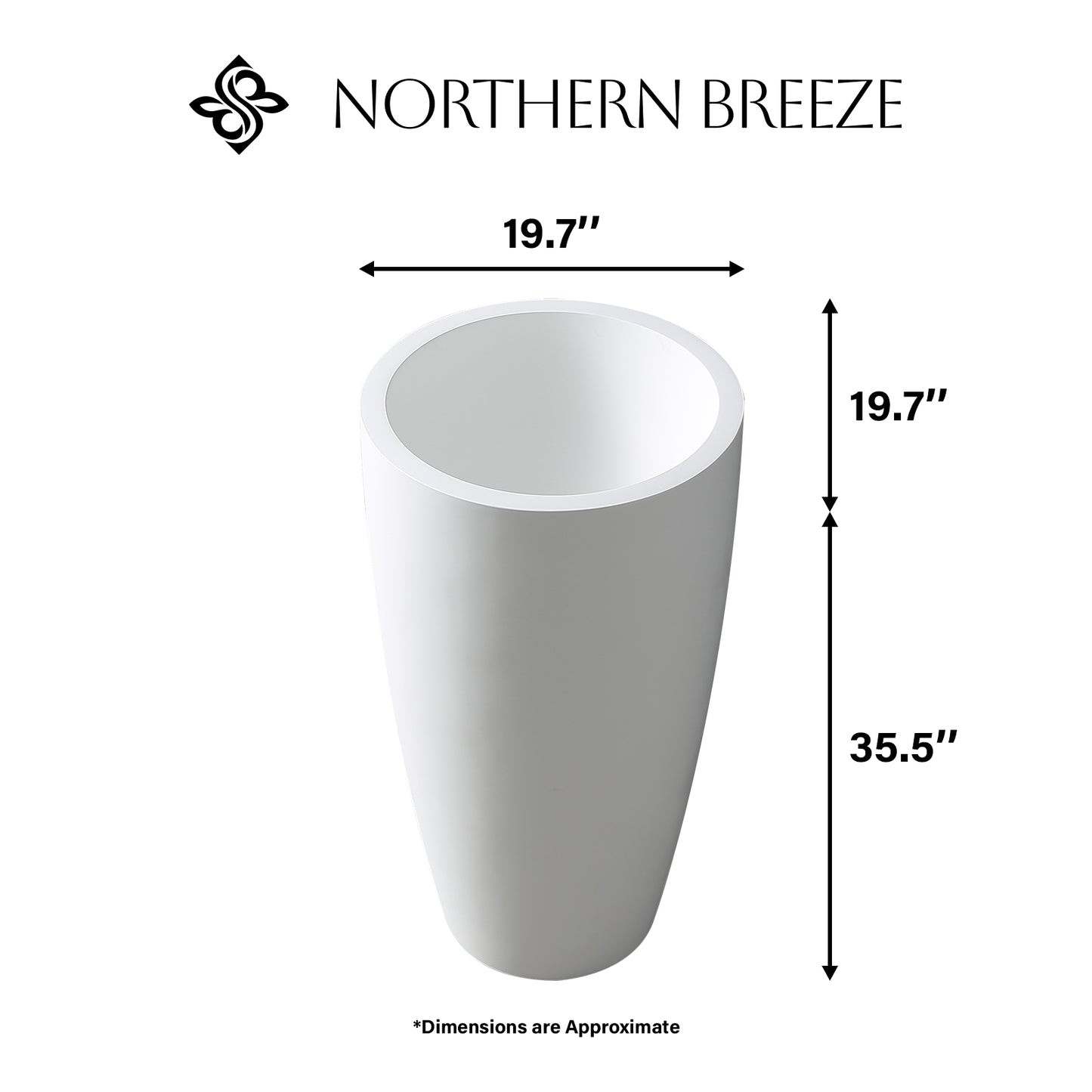 Solid Surface Circular Pedestal Bathroom Sink
