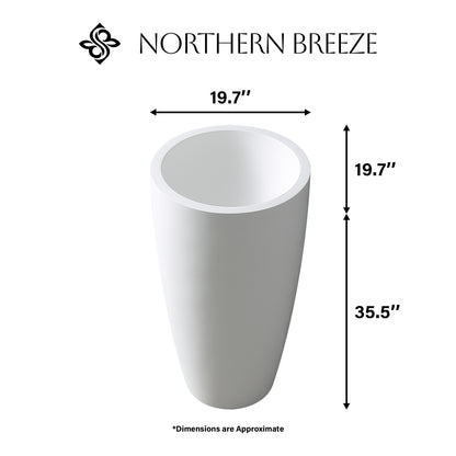 Solid Surface Circular Pedestal Bathroom Sink