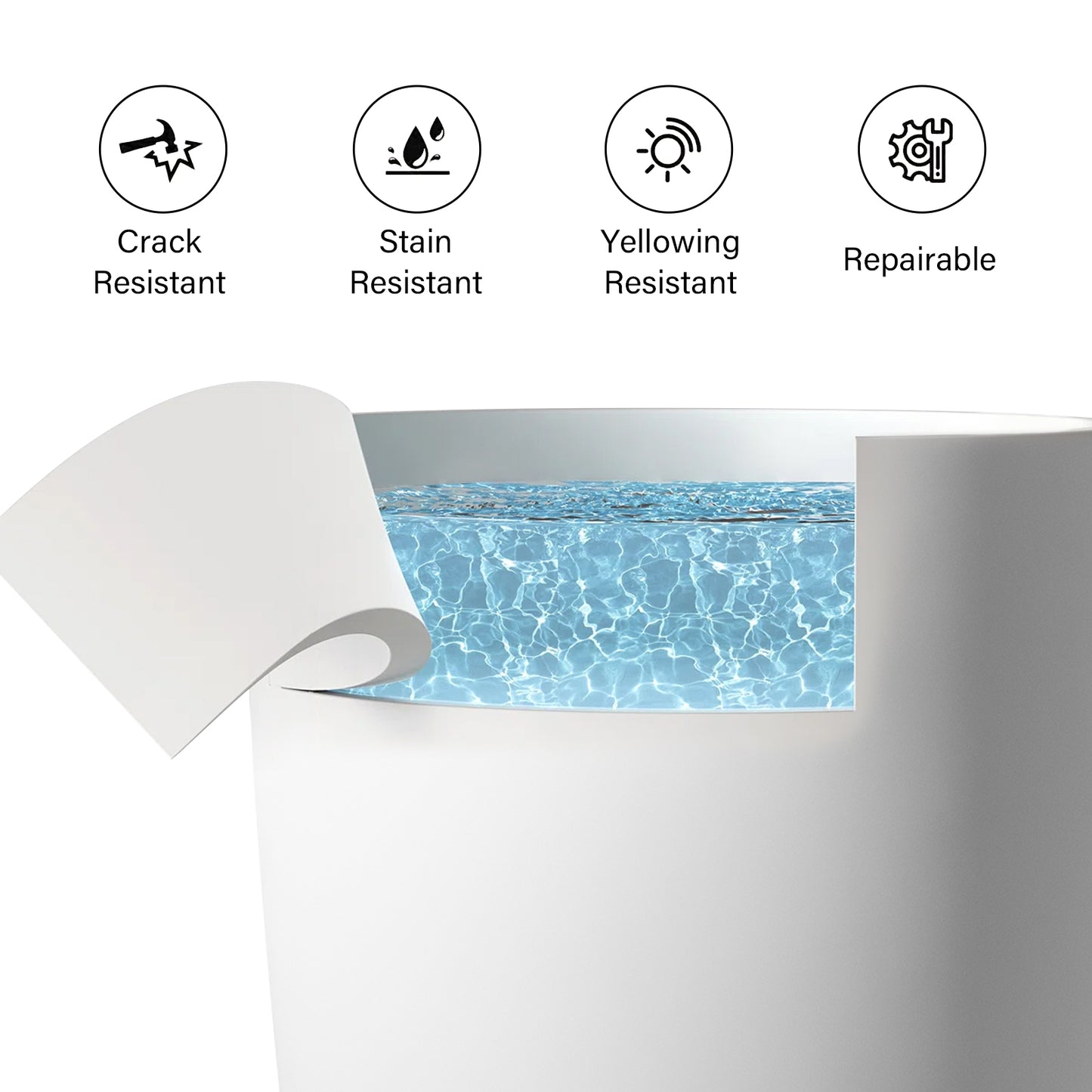 Solid Surface Circular Pedestal Bathroom Sink