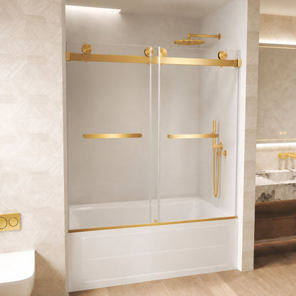 matte black double sliding shower door hardware on 8mm tempered glass