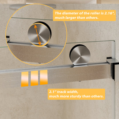 square tube sliding shower door track and roller detail