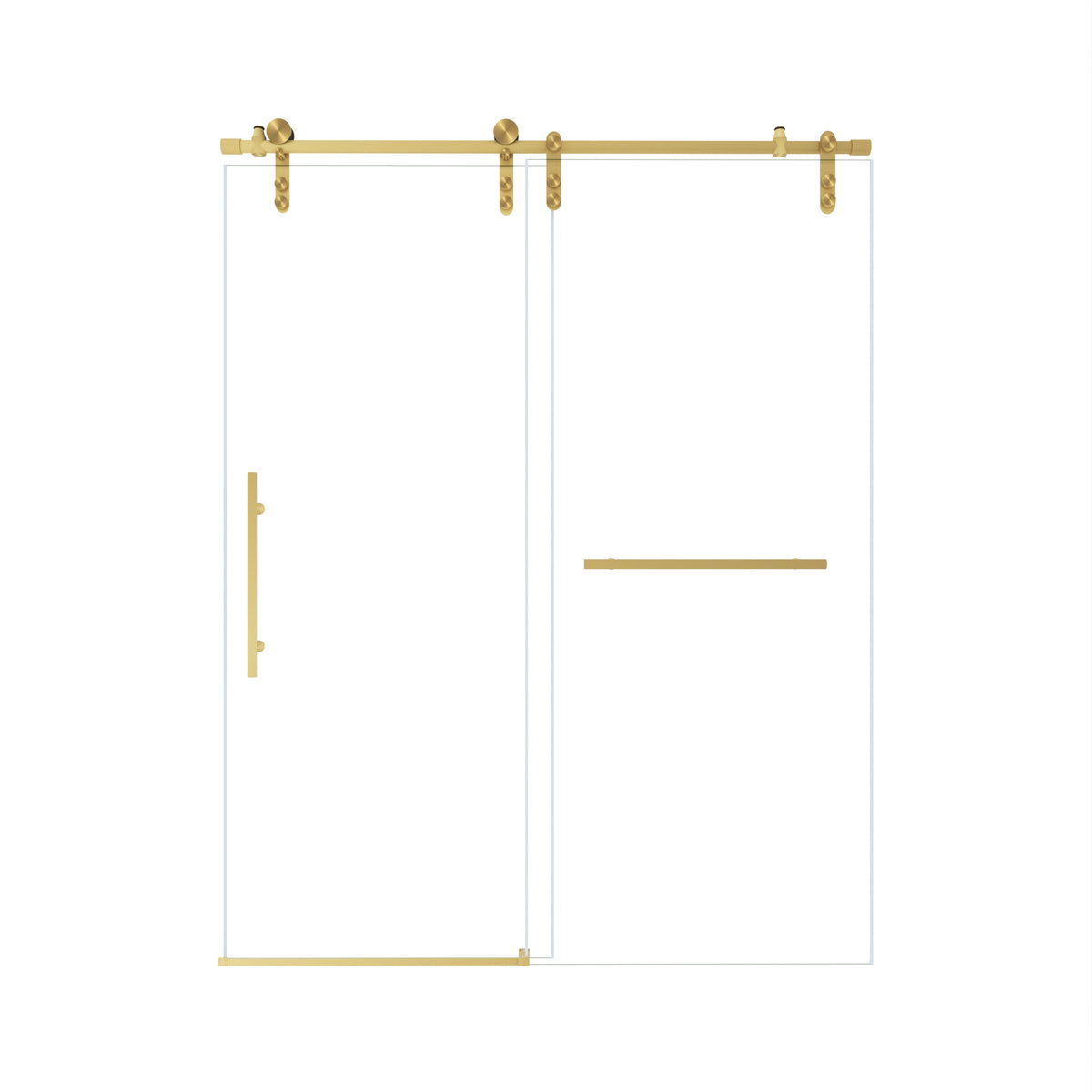 brushed gold shower door hardware close-up