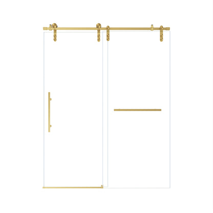 brushed gold shower door hardware close-up