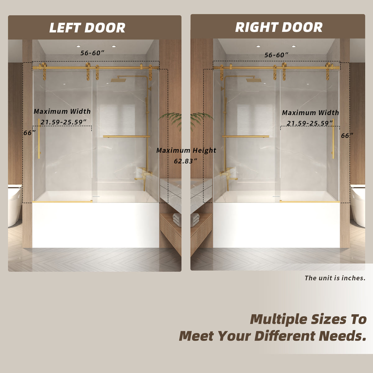 shower door glass edge and roller mount detail