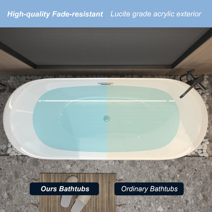67 "Acrylic  Double-Slipper Freestanding Tub