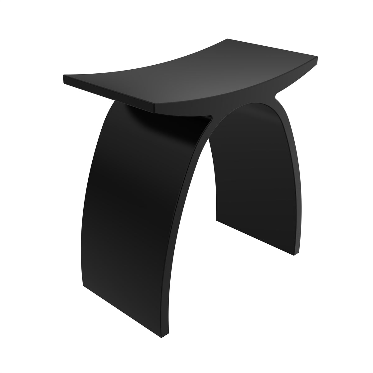 solid surface stool matte black finish close-up
