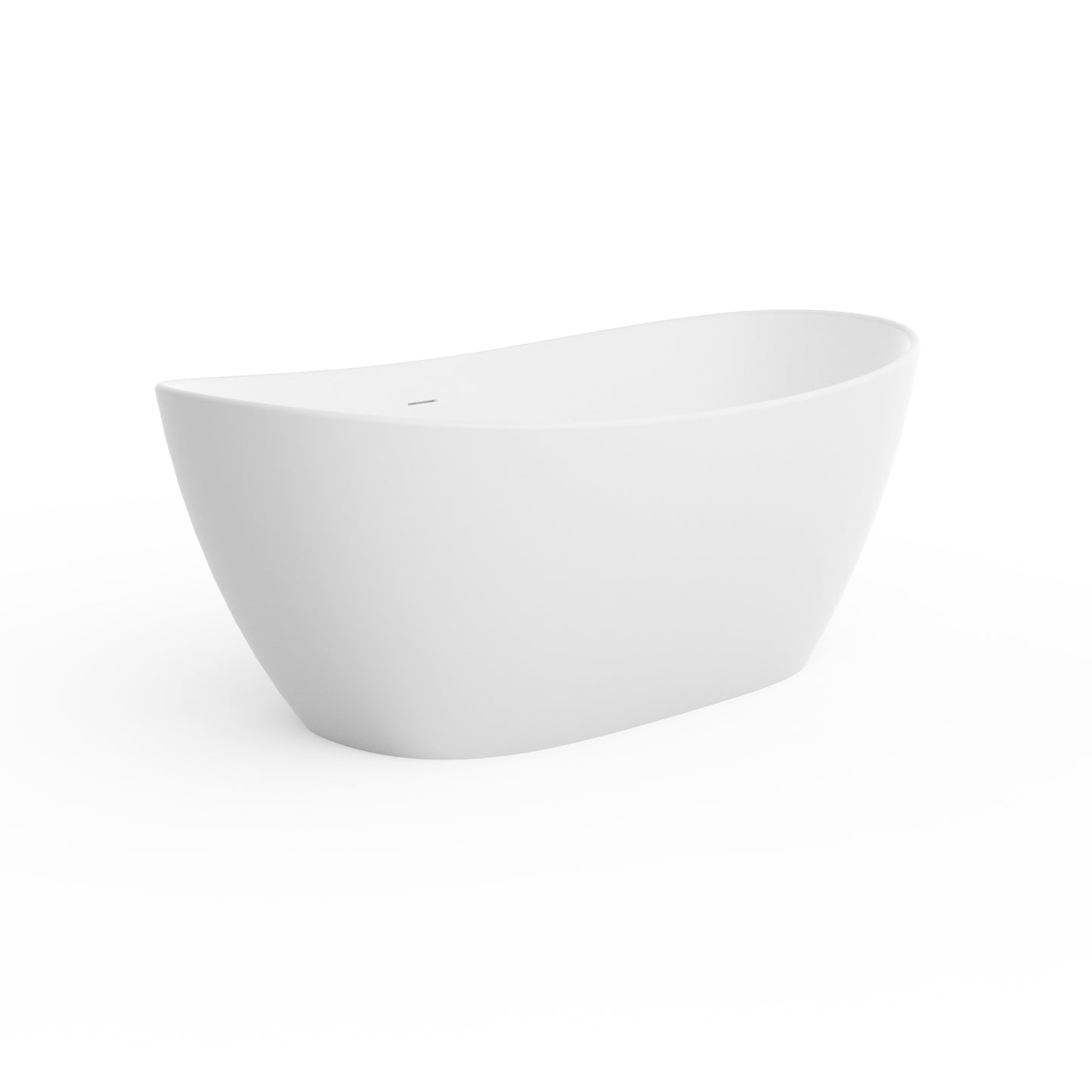 Luxury Contemporary Solid Surface Stone Resin Freestanding Bathtub in Matte White