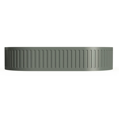 23.6'' Concrete Vessel Oval Modern Dark Green Bathroom Sink