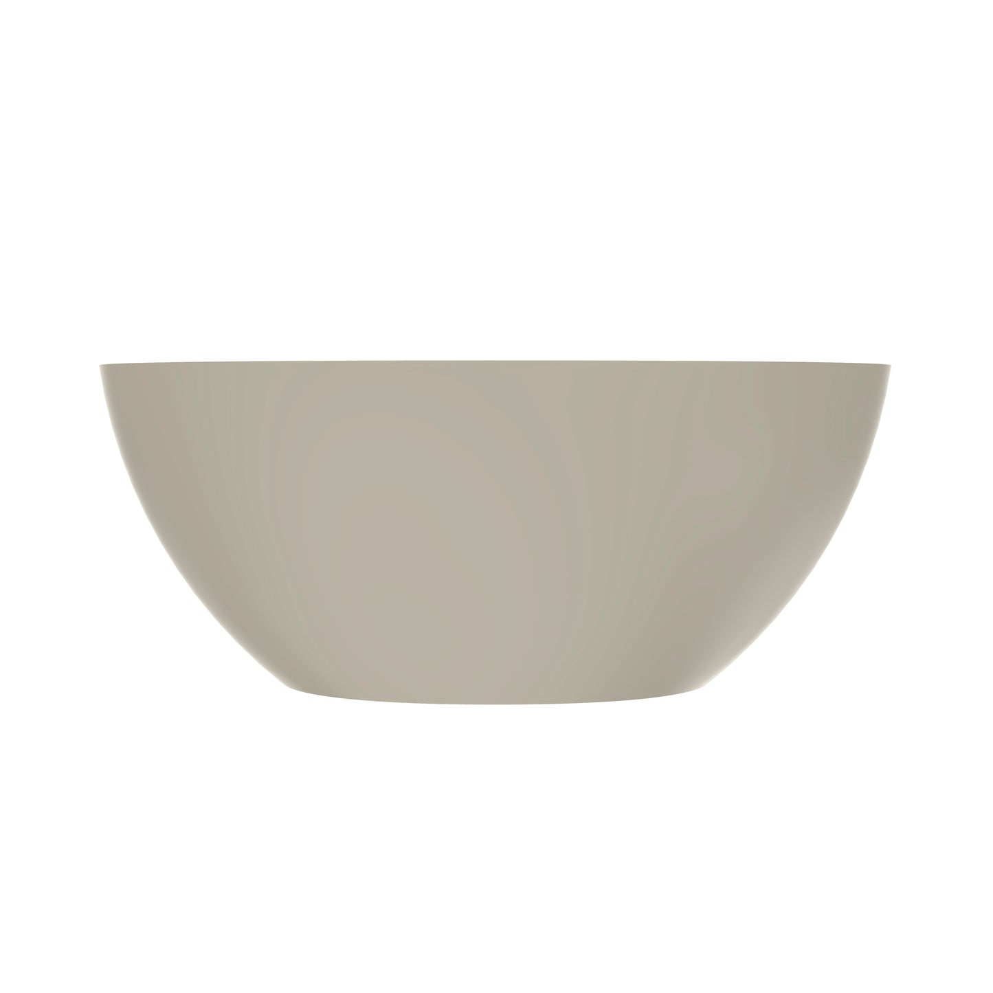 55-inch light beige solid surface oval freestanding soaking bathtub