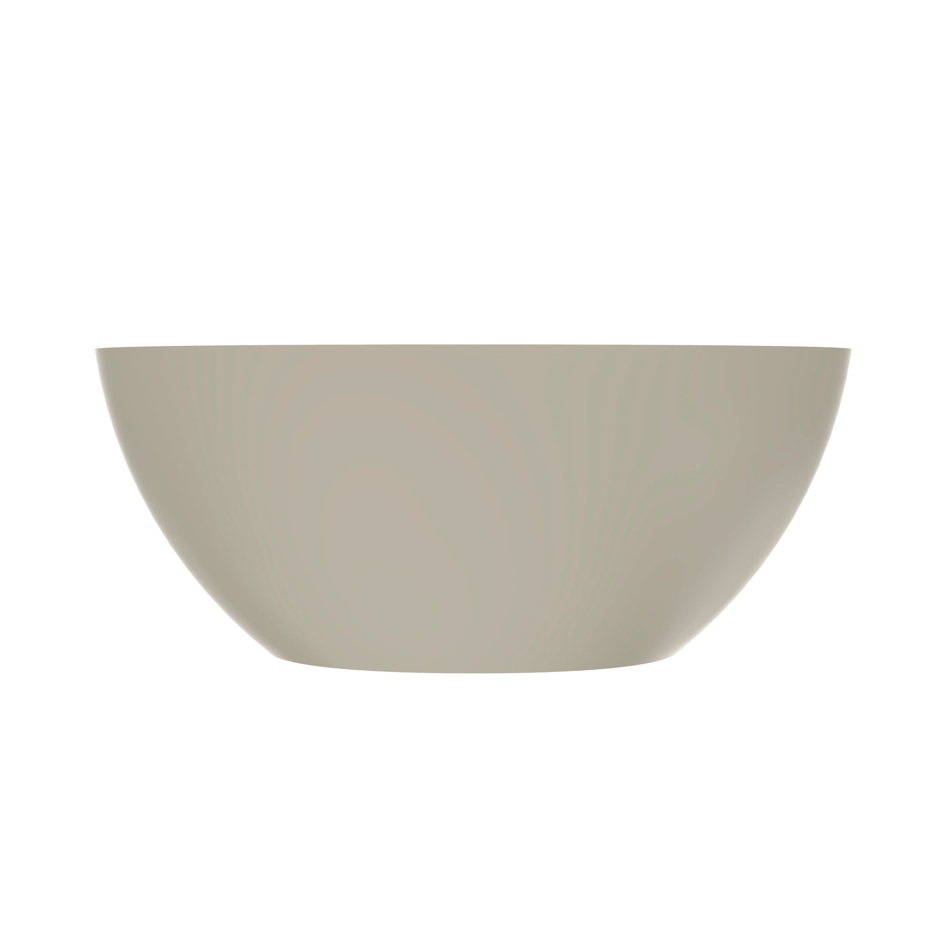 55-inch light beige solid surface oval freestanding soaking bathtub