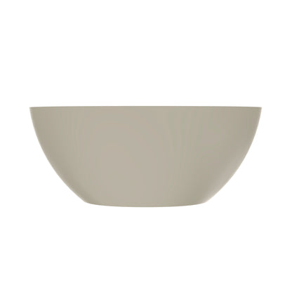 55-inch light beige solid surface oval freestanding soaking bathtub