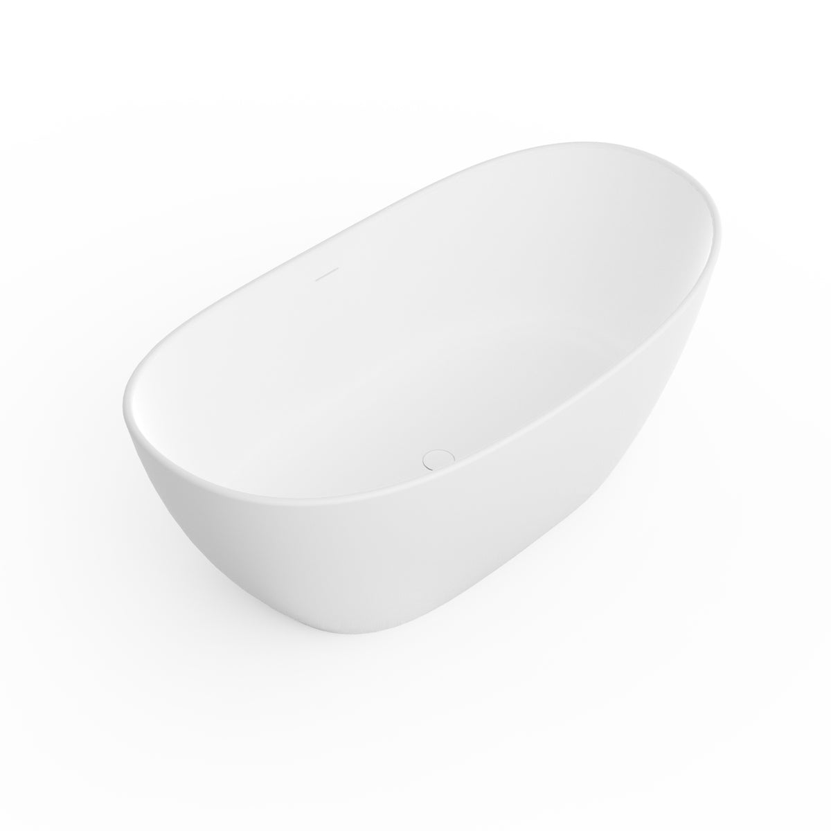 Luxury Contemporary Solid Surface Stone Resin Freestanding Bathtub in Matte White