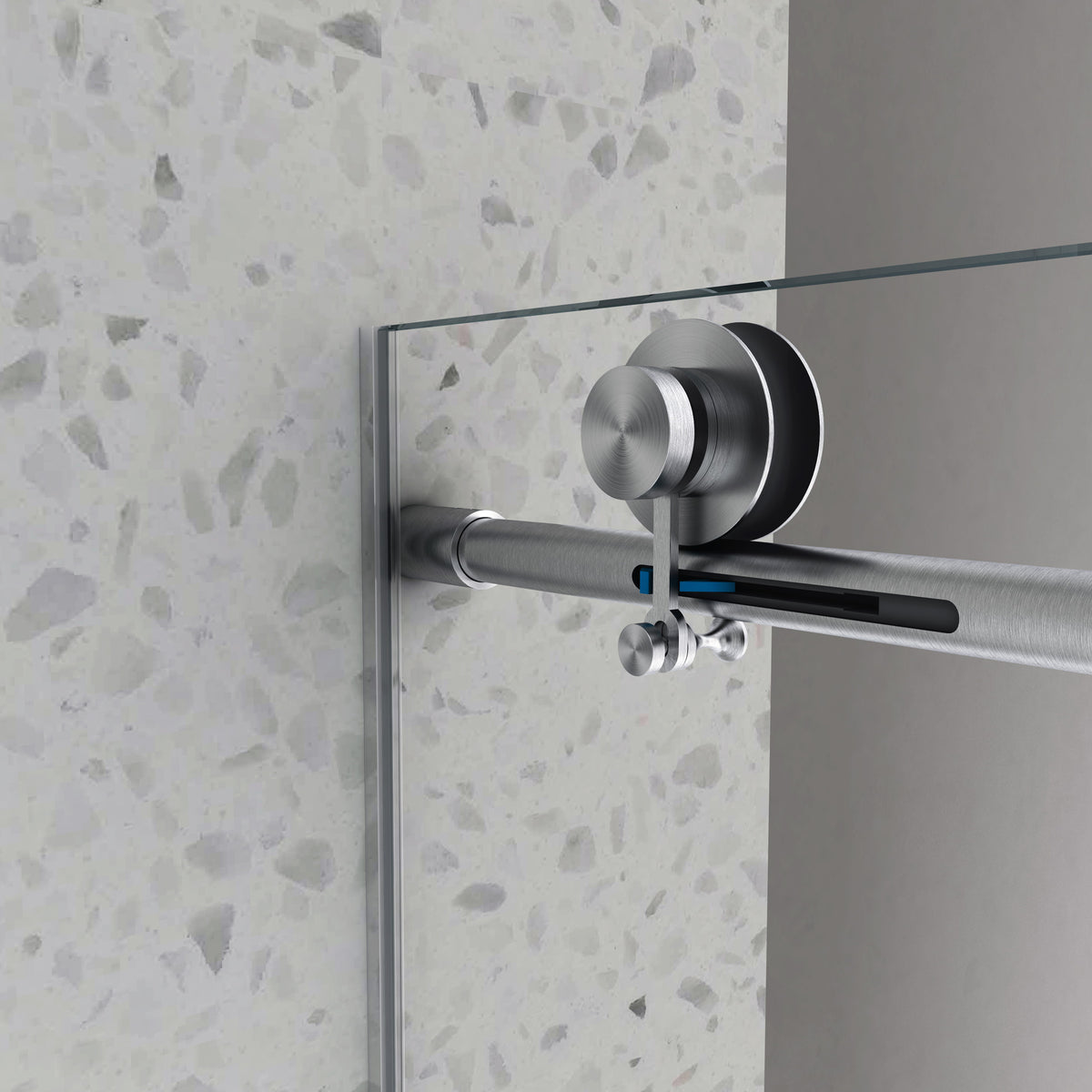76"H Frameless One Fixed and One Shifted Shower Door , 5/16" (8mm) SGCC Glass