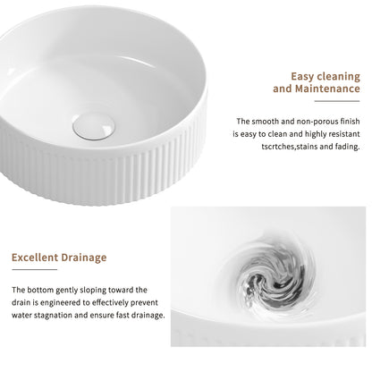 Art Ceramic Wash Basin , White Porcelain Vessel Sink