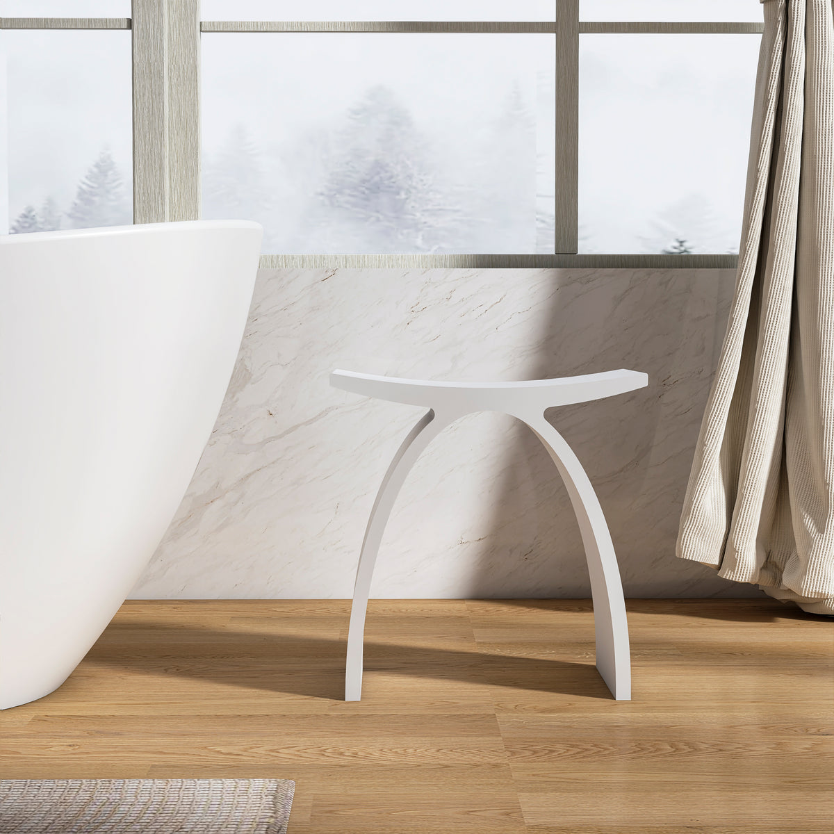 solid surface shower stool surface detail